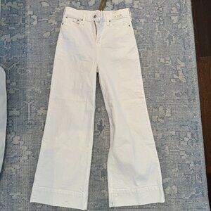 Jcrew Wide Leg Trouser Denim - Size 26P - White